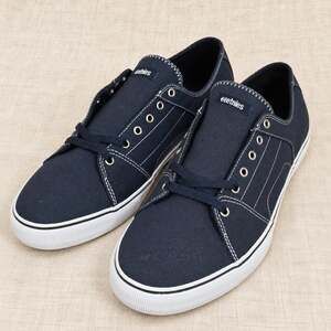 Etnies RLS Skate Shoes Mens 14 Navy Canvas Look Low Top Sneakers